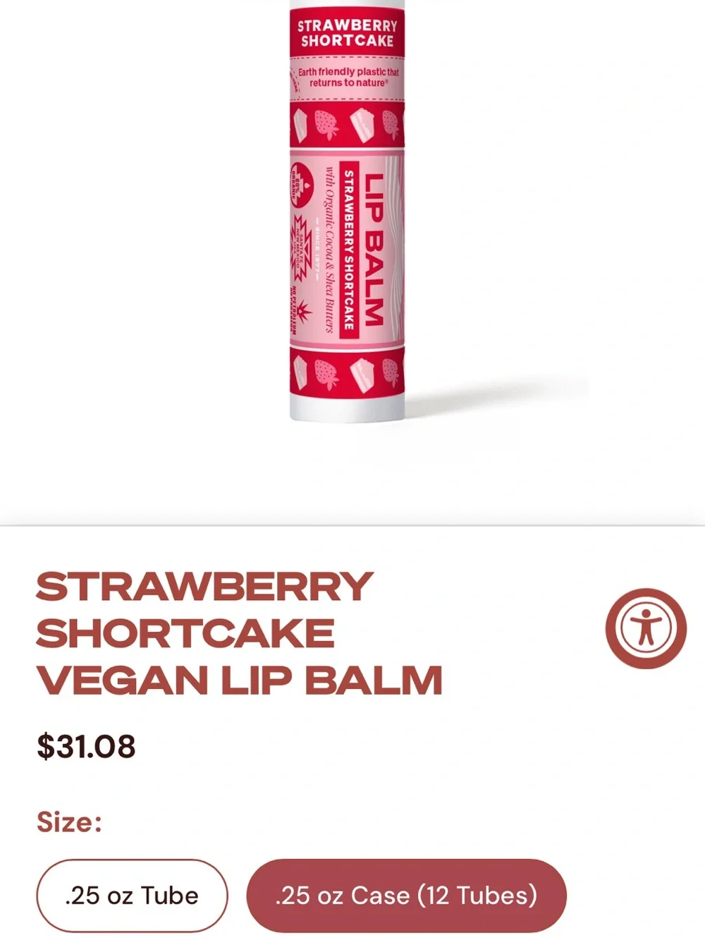 Strawberry Shortcake Lip Balm - Strawberry (12pc)